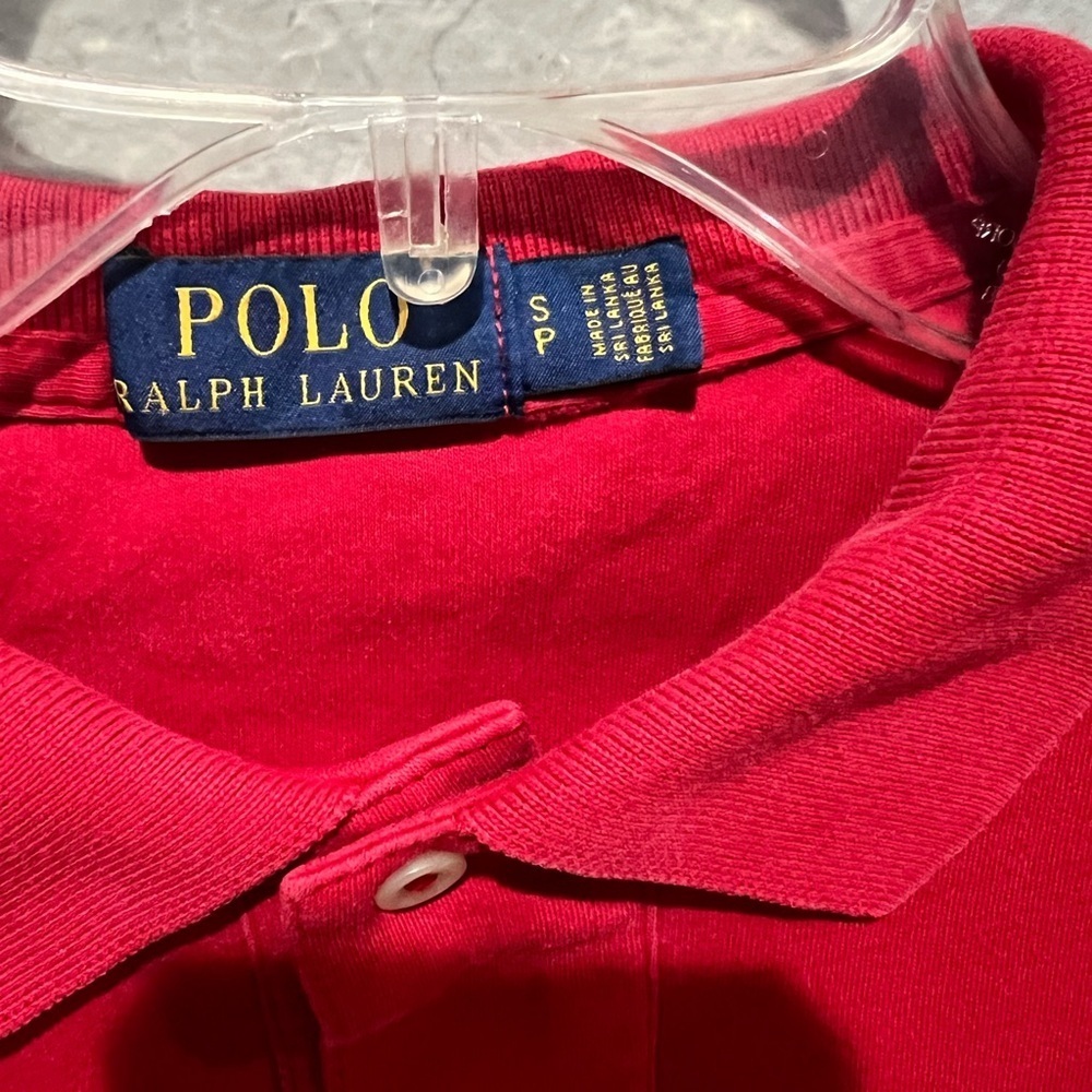 Ralph Lauren Classic Red Polo Shirt Navy Pony Size Small Cotton - Picture 2 of 4